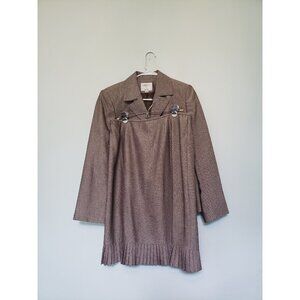 Collections Le Suit Womens Petite 12P Outfit Two Piece Blazer Gray Skirt Pleated